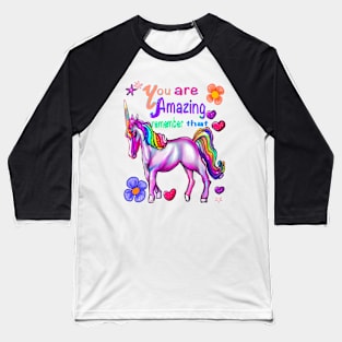 Inspirational motivational affirmation unicorn you are amazing girls inspirational gifts for women Baseball T-Shirt